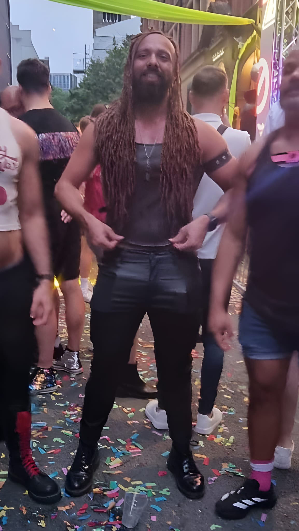 Diego B. wearing The Sculptor at Manchester Pride