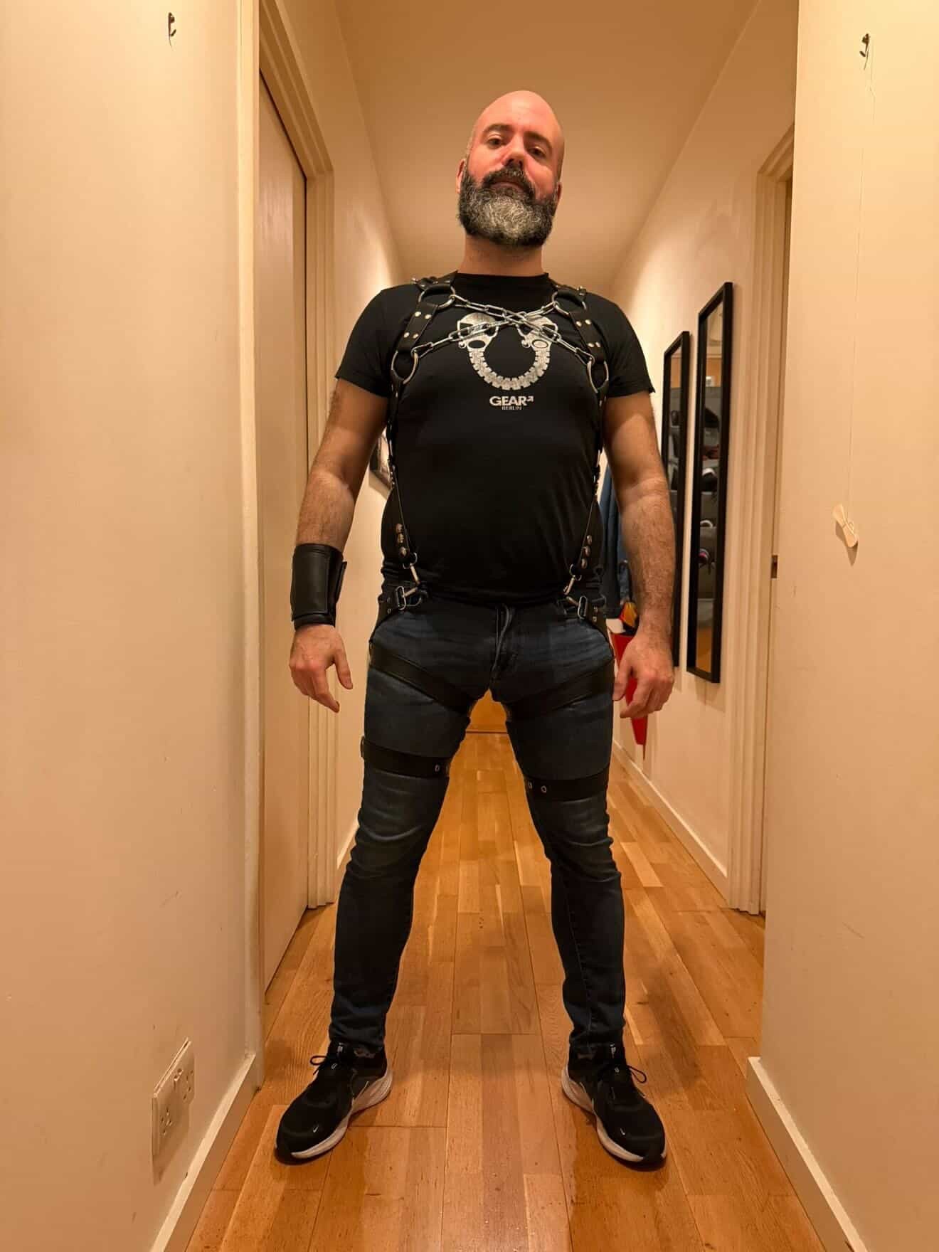 Gonzalo M. wearing The Alpha Collective and Alpha Leg Harness in Manchester